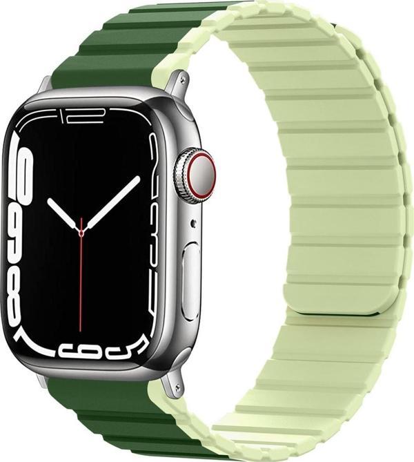 Coverzone Apple Watch 3 Ile Uyumlu 42-44mm Hafif Spor Kayış, Manyetik Toka Infatuation Spor Kayış Koyu Yeşil - Image 1