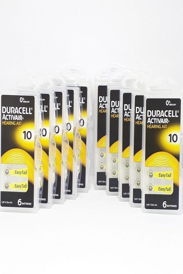 Duracell 10 Numara İşitme Cihaz Pili Kulaklık Pili 6'lı*10 Paket - Image 1