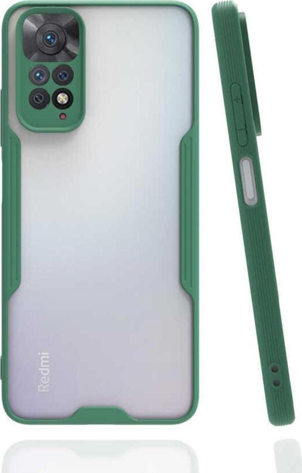 Coverzone Xiaomi Redmi Note 11 Ile Uyumlu Kılıf Renkli Kenar Perfe Tpu Silikon Koyu Yeşil - Image 1