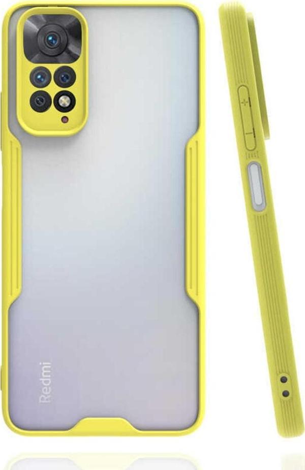 Coverzone Xiaomi Redmi Note 11 Ile Uyumlu Kılıf Renkli Kenar Perfe Tpu Silikon Sarı - Image 1