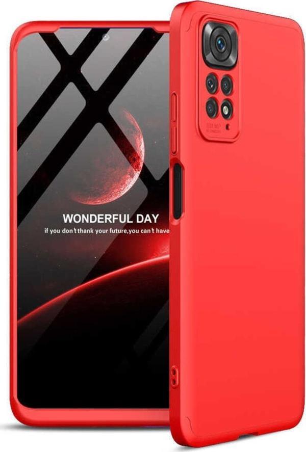 Coverzone Xiaomi Redmi Note 11 Ile Uyumlu Kılıf Soft Hard Koruma Ays Kırmızı - Image 1