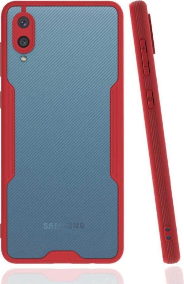 Coverzone Galaxy A02 Renkli Kenar Perfe Tpu Silikon Kılıf Kırmızı - Image 1