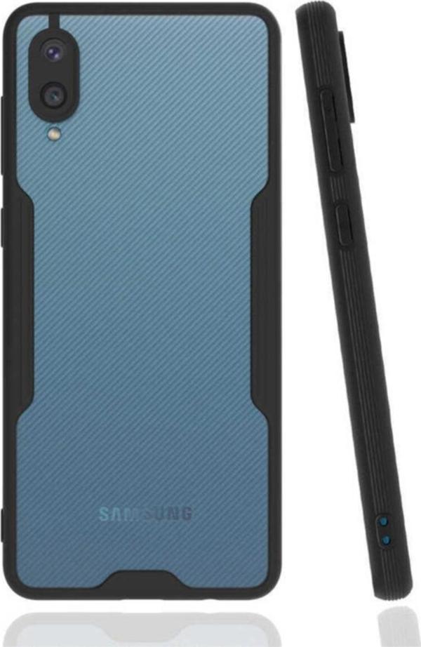Coverzone Galaxy A02 Renkli Kenar Perfe Tpu Silikon Kılıf Siyah - Image 1