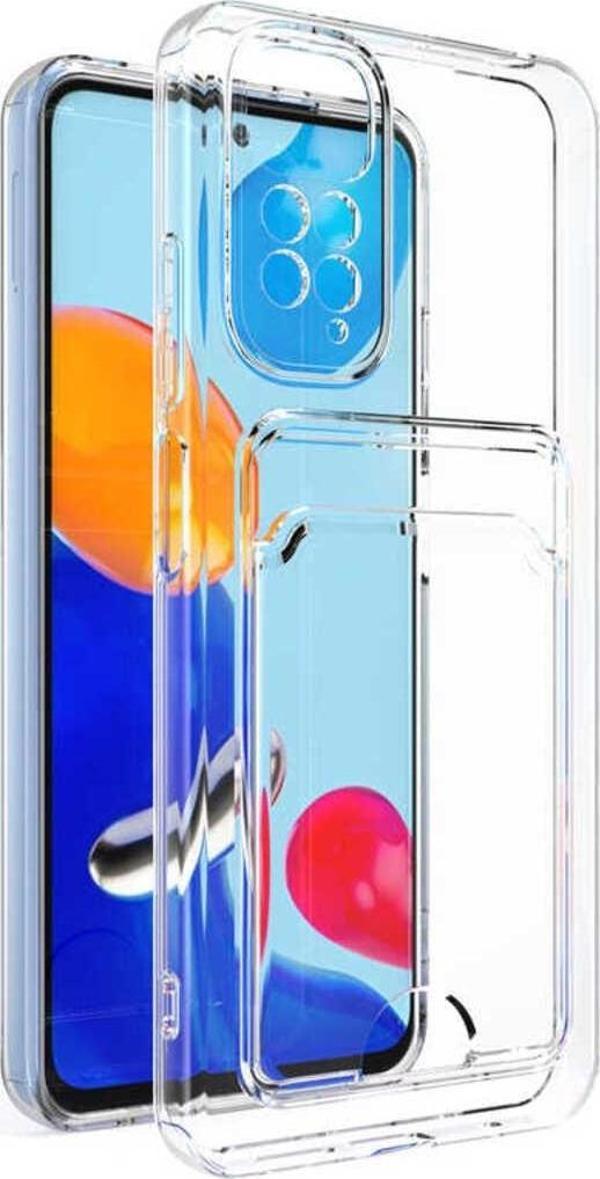 Coverzone Xiaomi Redmi Note 11 Pro 5G ile uyumlu Kılıf Şeffaf ve Pürüzsüz Kartlıklı Şeffaf Z-Setra Clear - Image 1