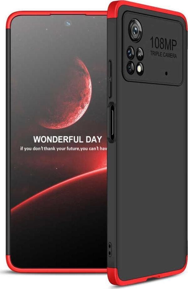 Coverzone Xiaomi Redmi Note 11 Pro 5g Ile Uyumlu Kılıf Soft Hard Koruma Ays Siyah-kırmızı - Image 1