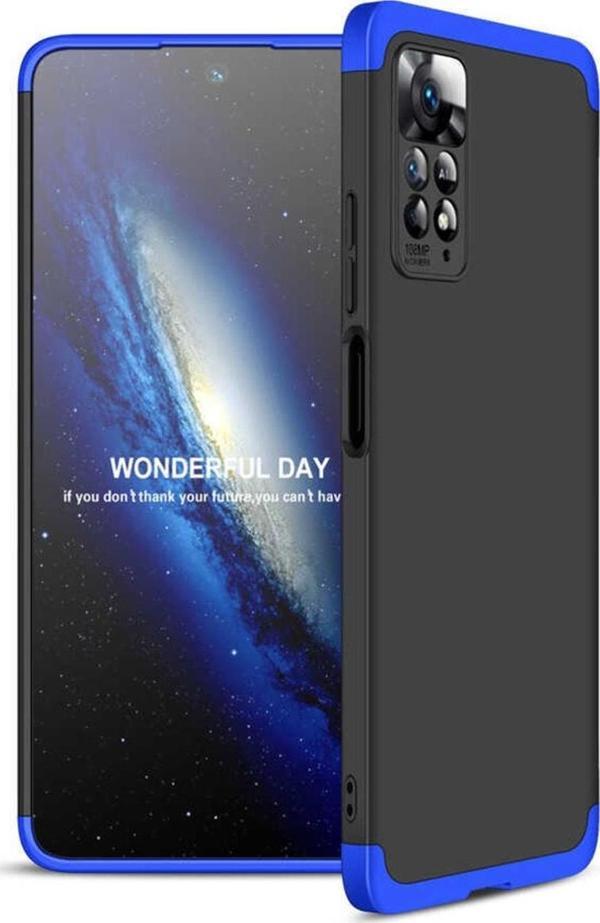 Coverzone Xiaomi Redmi Note 11 Pro 5g Ile Uyumlu Kılıf Soft Hard Koruma Ays Siyah-mavi - Image 1