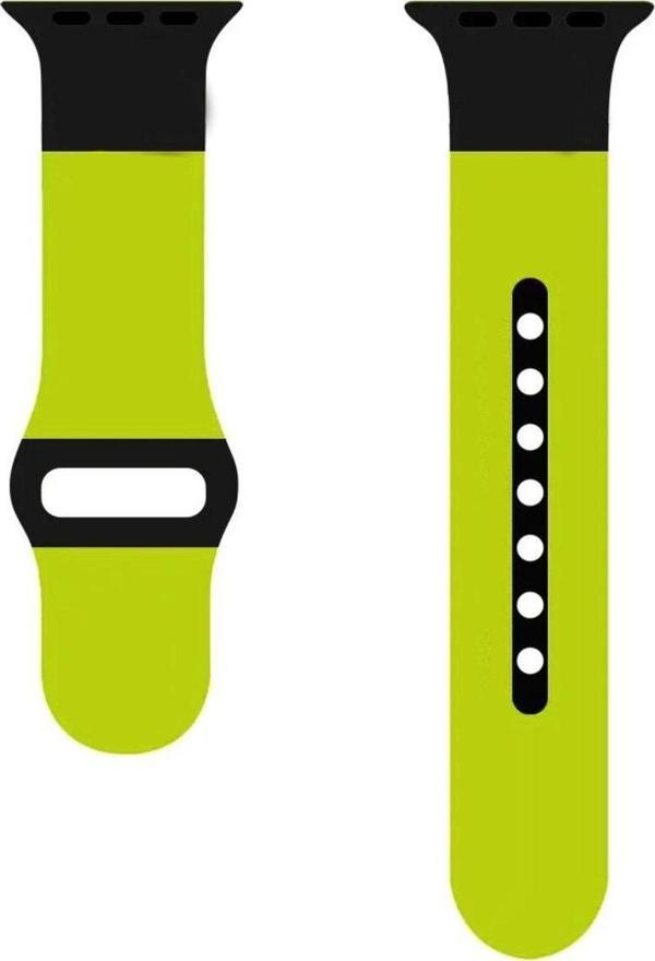Coverzone Apple Watch 5 Ile Uyumlu 42-44mm Kordon Çift Renk Saat Kordonu Spor Kayış Fıstık Yeşil - Image 1