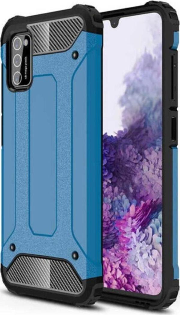 Coverzone Galaxy A02s Kılıf Shockproof Slikon Zırh Mavi - Image 1