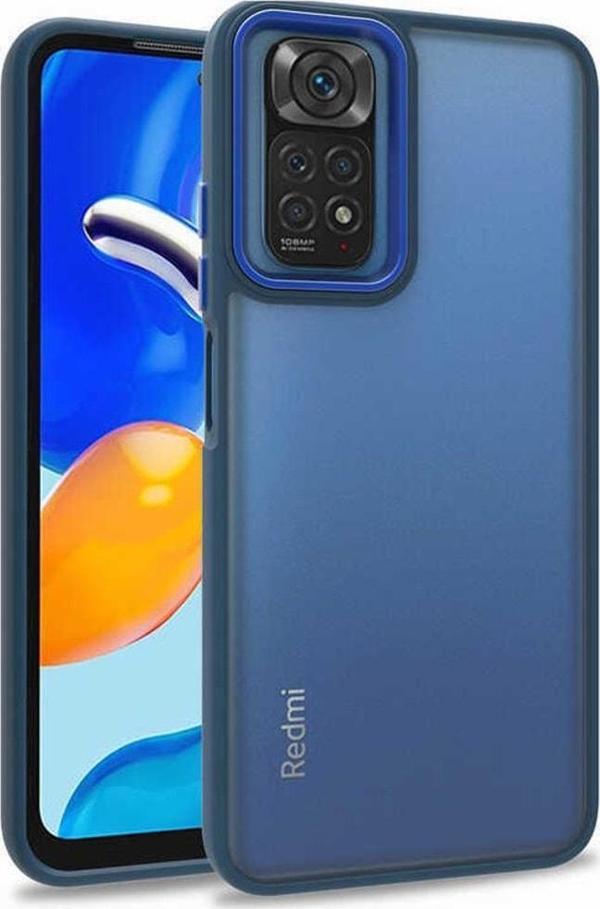 Coverzone Xiaomi Redmi Note 11 Pro 5g Uyumlu Kılıf Kontrast Renk Tasarımlı Cynosure Kapak Mavi - Image 1