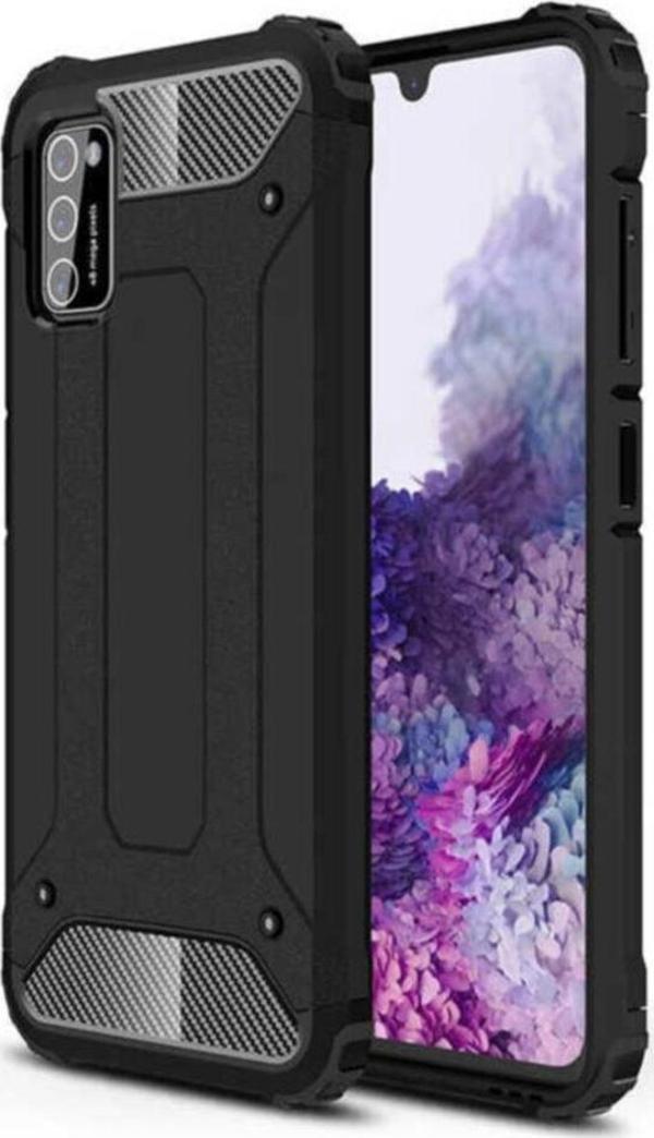 Coverzone Galaxy A02s Kılıf Shockproof Slikon Zırh Siyah - Image 1