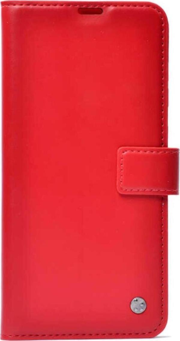 Coverzone Galaxy A02s Standlı Para Gözlü Delux Cüzdan Kırmızı - Image 1