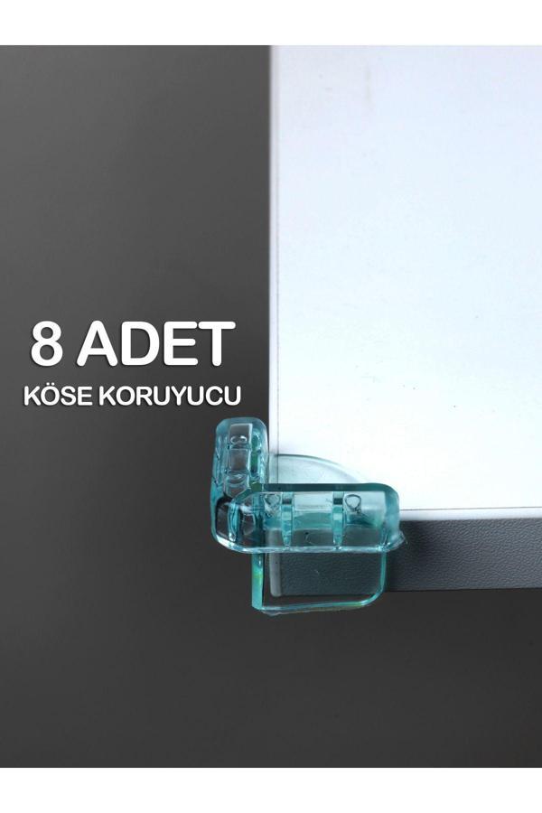 8 Adet Bebek Çocuk Masa Kenar Köşe Koruyucu PVC Köşe Koruma - Image 1