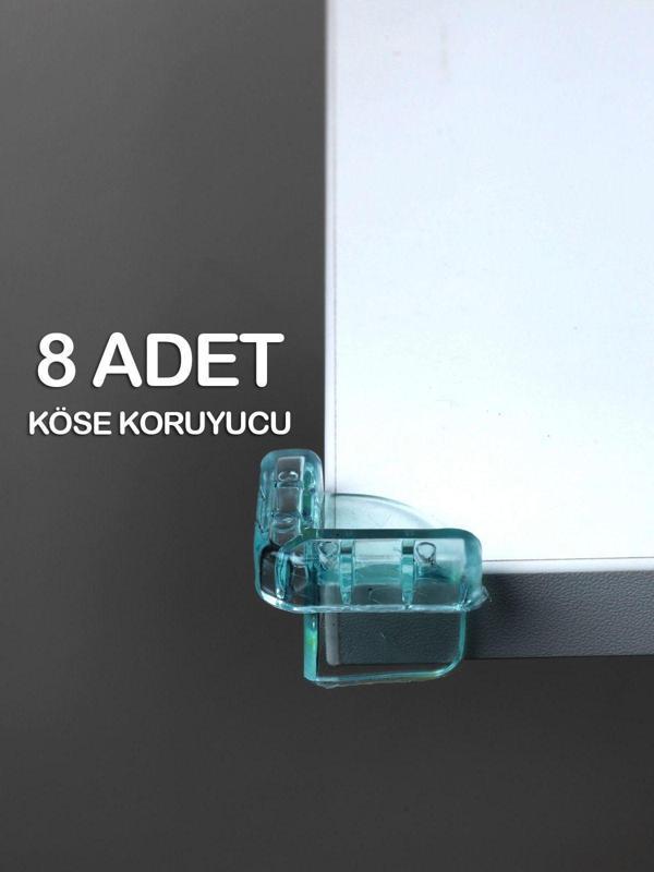 8 Adet Bebek Çocuk Masa Kenar Köşe Koruyucu PVC Köşe Koruma - Image 1