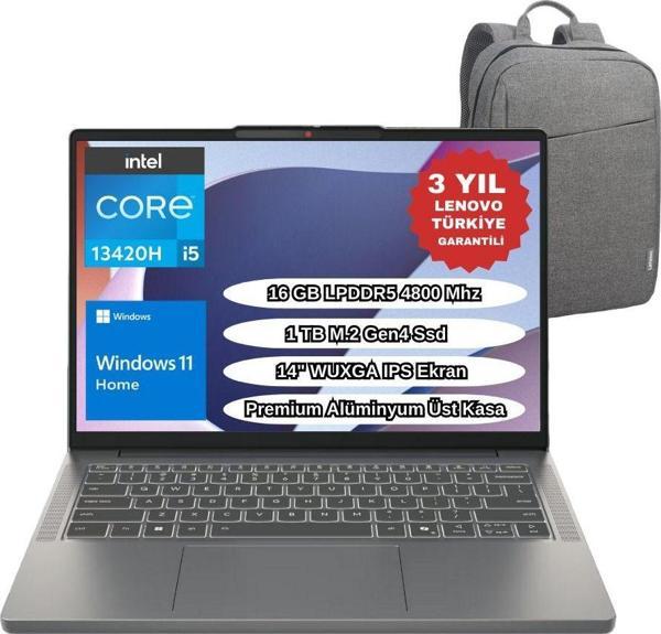 Lenovo Ip Slim 3 14Irh10 İ5-13420H 16Gb 1Tb Ssd 14" W11 83K00028Tr Laptop - Lenovo Çanta Wz3 - Image 1