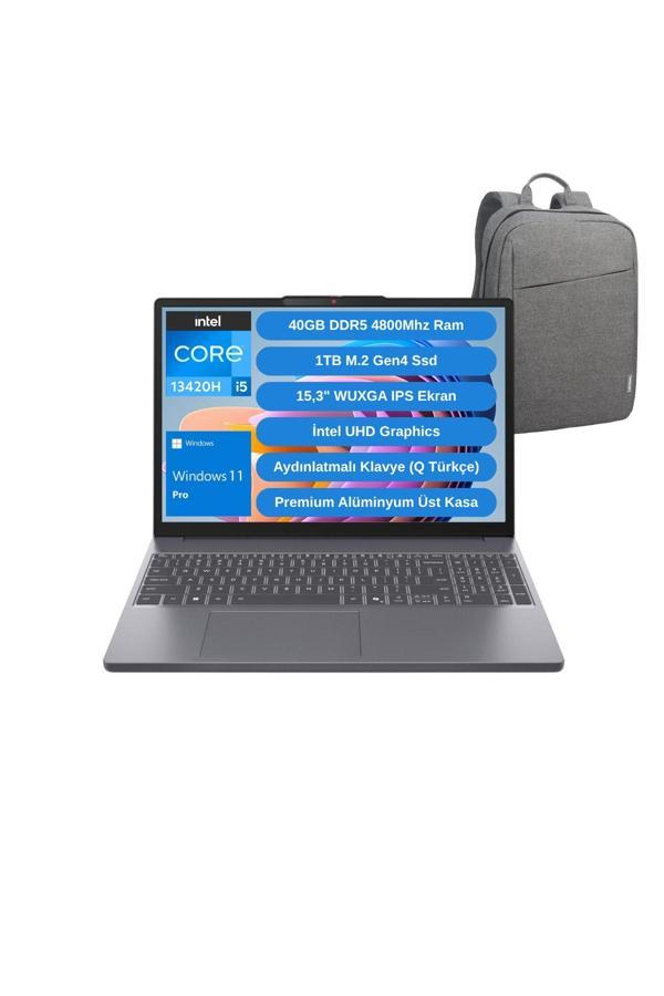 Lenovo Ip Slim 3 14Irh10 Intel Core İ5 13420H 40Gb 1Tb Ssd 15.3" W11P Laptop - Lenovo Çanta Wz8 - Image 1