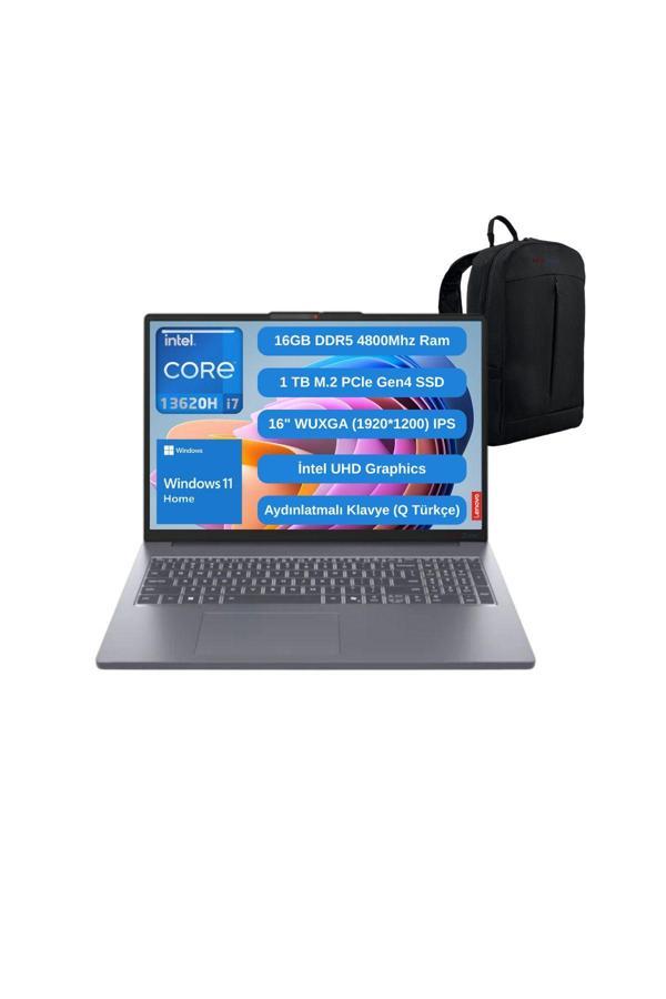 Lenovo Ip Slim 3 16Irh10 İ7 13620H 16Gb 1Tb Ssd 16" Fhd W11 Laptop 83K2001Vtr - Webzone Çanta Wz1 - Image 1