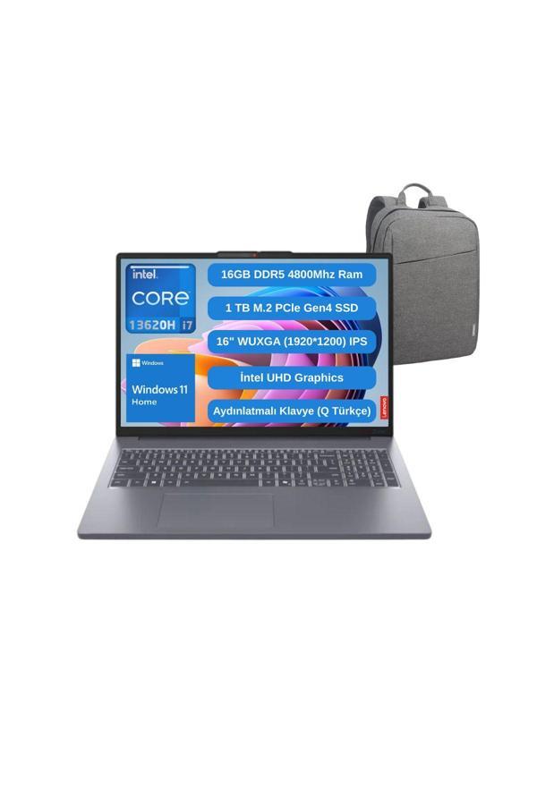 Lenovo Ip Slim 3 16Irh10 İ7 13620H 16Gb 1Tb Ssd 16" Fhd W11 Laptop 83K2001Vtr - Lenovo Çanta Wz7 - Image 1