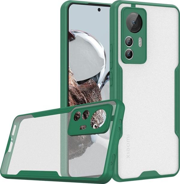 Coverzone Xiaomi Mi 12t Pro Ile Uyumlu Kılıf Pastel Renkli Kenar Perfe Tpu Silikon Kılıf Koyu Yeşil - Image 1