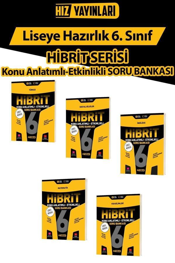 6. Sınıf Hibrit Konu Anlatımlı Etkinlikli Soru Bankası Seti 5 Kitap Hız Yayınları - Bi bigelio - Image 1
