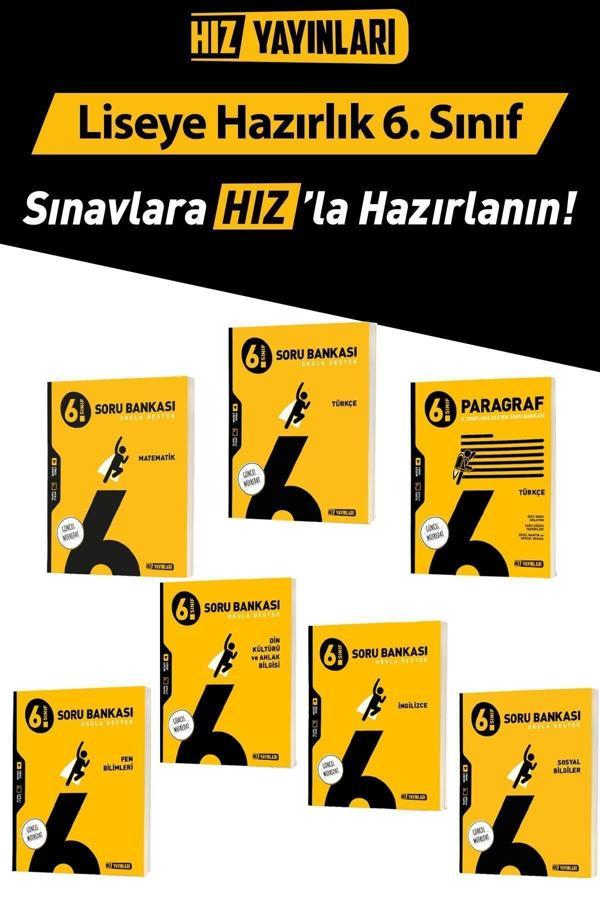 6.Sınıf Tüm Dersler Soru Bankası Seti Güncel Baskı 7 Kitap Hız Yayınları - Bi bigelio - Image 1