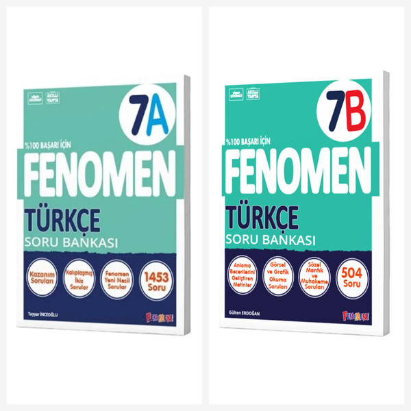 7. Sınıf Fenomen Türkçe A + B Soru Bankası Seti 2 Kitap Fenomen Yayınları - Bi bigelio - Image 1