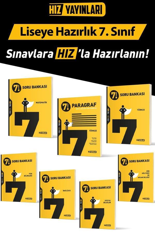 7.Sınıf Tüm Dersler Soru Bankası Seti Güncel Baskı 7 Kitap Hız Yayınları - Bi bigelio - Image 1