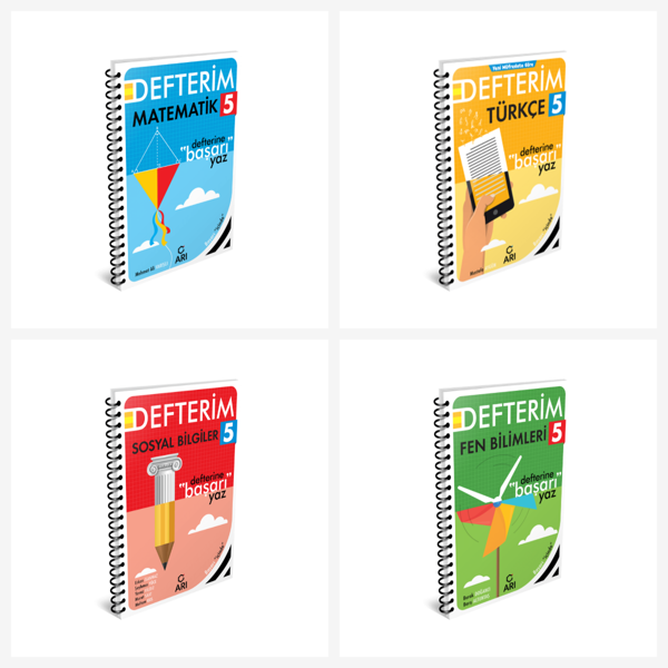 Arı 5. Sınıf Tüm Dersler Defter Seti 4 Kitap Arı Yayınları - Bi bigelio - Image 1
