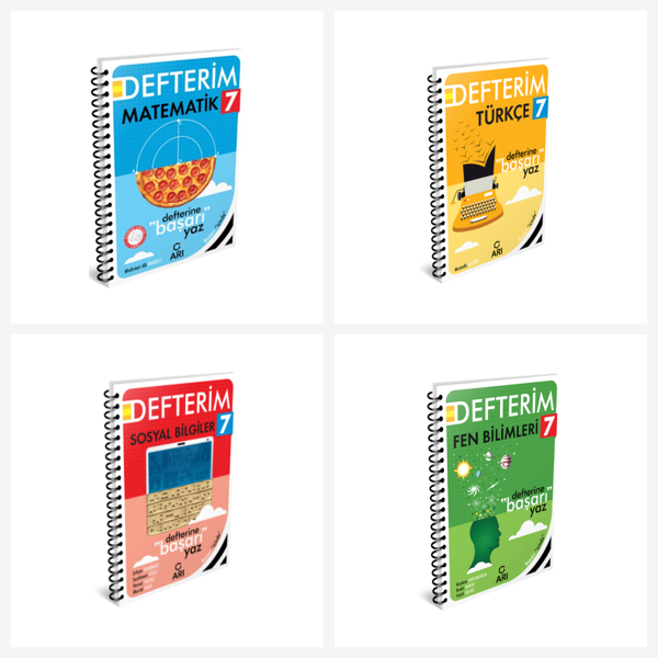 Arı 7. Sınıf Tüm Dersler Defter Seti 4 Kitap Arı Yayınları - Bi bigelio - Image 1