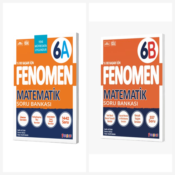 Fenomen 6. Sınıf Matematik A + B Soru Bankası Seti 2 Kitap Fenomen Yayınları - Bi bigelio - Image 1