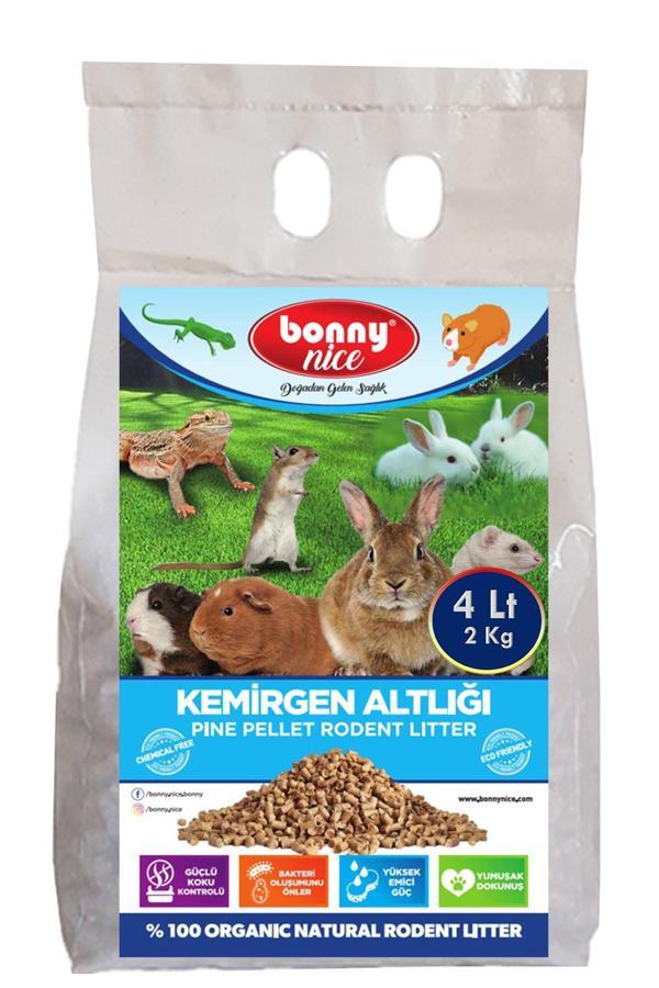Bonny Nice Doğal Çam Pelet Ginepig Kafes Altlığı 2 Kg 4 Lt - Image 1