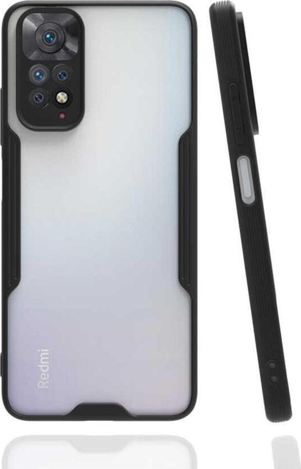 Coverzone Xiaomi Redmi Note 11s Ile Uyumlu Kılıf Renkli Kenar Perfe Tpu Silikon Siyah - Image 1