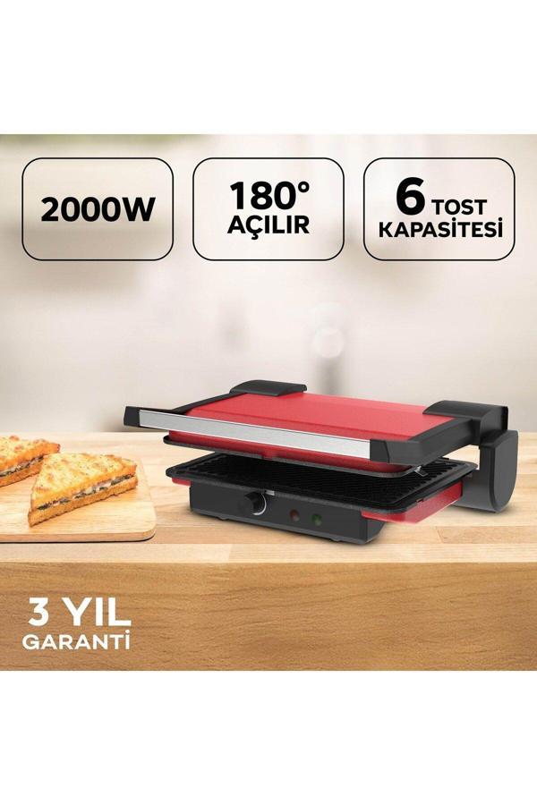 King Arte Plus K469 Tost Makinesi-Kırmızı - Image 1