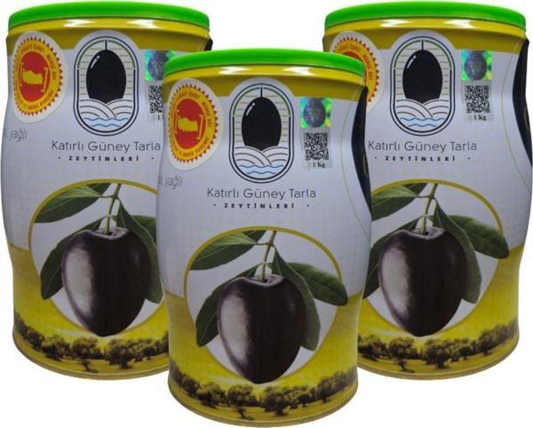 Katırlı Güney Tarla L Boy Sofralık Siyah Zeytin 3 Adet X 1 Kg - Image 1