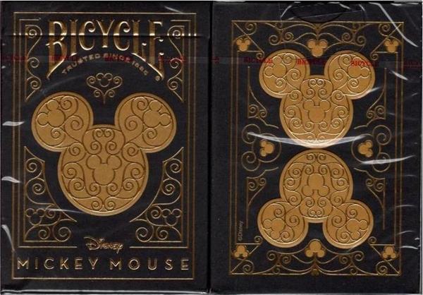 Bicycle Disney Mickey Mouse Black and Gold Premium Oyun Kağıdı iskambil Kartları - Image 1