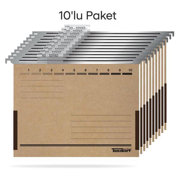 Tunakart ASD2005 Metal Askılı yan bezli körüklü dosya 10 lu Paket - Image 1