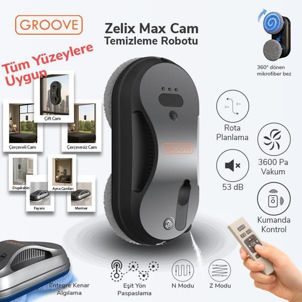 Groove Zelix Max Akıllı Cam Temizleme Silme Robotu +Yapay Zeka Desteği+Ultra Sessiz+Akıllı Sensör - Image 1