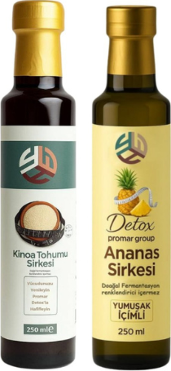 Promar DETOX ANANAS SİRKESİ 250 ML + KİNOA TOHUMU DETOX SİRKESİ 250 ML - Image 1