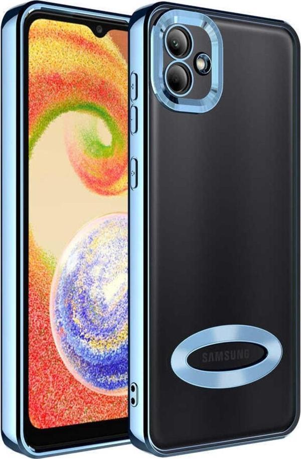 Coverzone Galaxy A03 Ile Uyumlu Kılıf Kamera Korumalı Logo Gösteren Colored Z-omega Sierra Mavi - Image 1