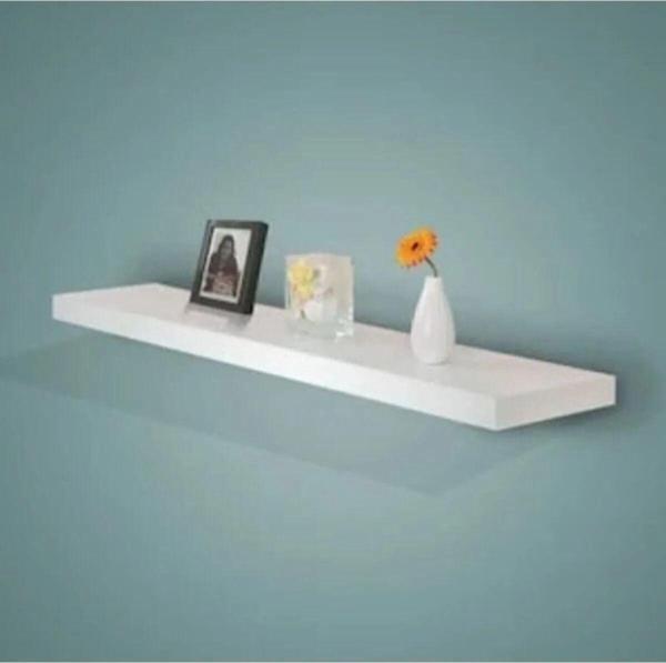 Nifi Art Dekoratif Duvar Rafı Parlak Beyaz 70X14 - Image 1