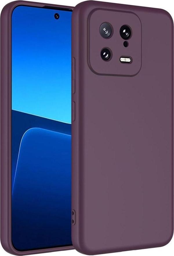 Coverzone Xiaomi Mi 13 ile Uyumlu Kılıf Kadife Iç Yüzey Silikon Z-Mara Lansman Vieri Kılıf Koyu Mor - Image 1