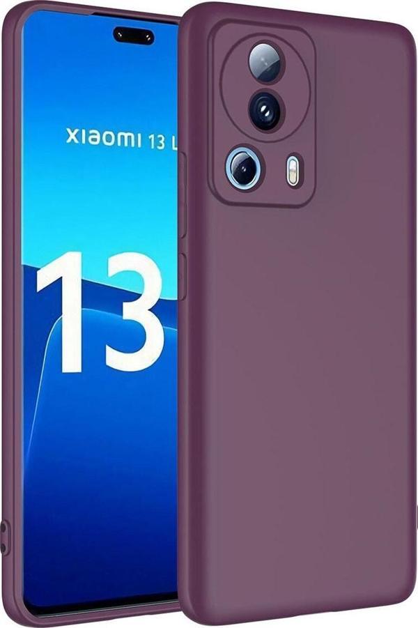 Coverzone Xiaomi Mi 13 Lite ile Uyumlu Kılıf Kadife Iç Yüzey Silikon Z-Mara Lansman Vieri Kılıf Koyu Mor - Image 1