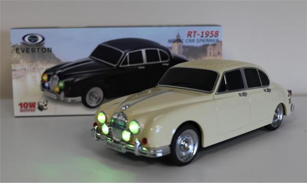 EVERTON RT-1958 Bej Arabalı  Bluetooth Fm-Usb-Tf-Aux Şarjlı Nostaljik Radyo - Image 1