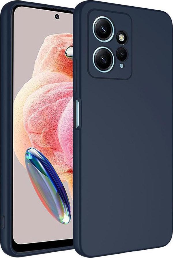 Coverzone Xiaomi Redmi Note 12 4G ile Uyumlu Kılıf Kadife Iç Yüzey Silikon Z-Mara Lansman Vieri Kılıf Lacivert - Image 1