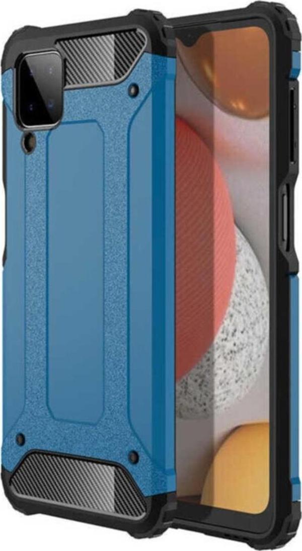 Coverzone Galaxy A12 Kılıf Shockproof Slikon Zırh Mavi - Image 1