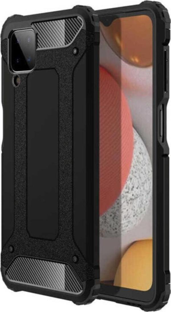 Coverzone Galaxy A12 Kılıf Shockproof Slikon Zırh Siyah - Image 1