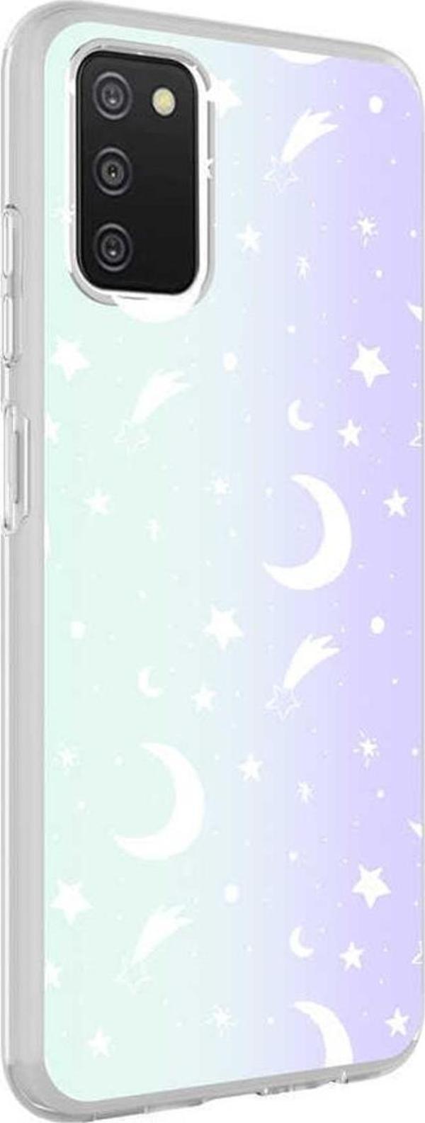 Coverzone Galaxy A03s Ile Uyumlu Kılıf Parlayan Fosfor Yüzeyli Desenli Kapak Moon - Image 1