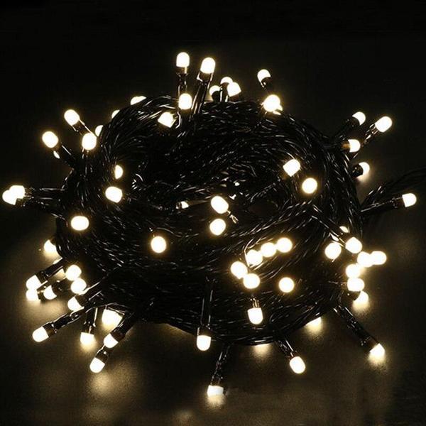 Büro Ev Ofis Yazlık Bahçesi için 10MT Siyah Kablolu 8MOD 100LED Gün Işığı Boncuk Lamba - Image 1