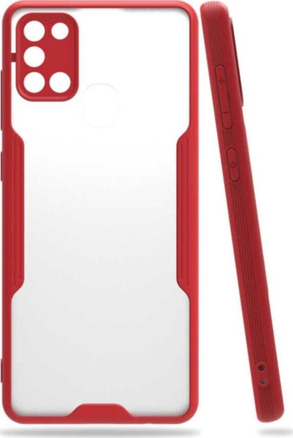 Coverzone Galaxy A31 Renkli Kenar Perfe Tpu Silikon Kılıf Kırmızı - Image 1