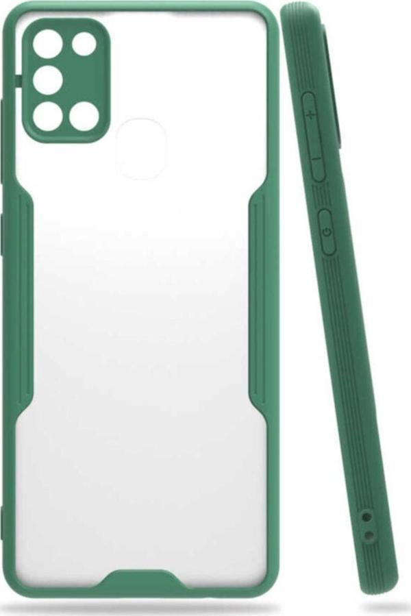 Coverzone Galaxy A31 Renkli Kenar Perfe Tpu Silikon Kılıf Koyu Yeşil - Image 1