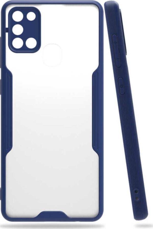 Coverzone Galaxy A31 Renkli Kenar Perfe Tpu Silikon Kılıf Lacivert - Image 1